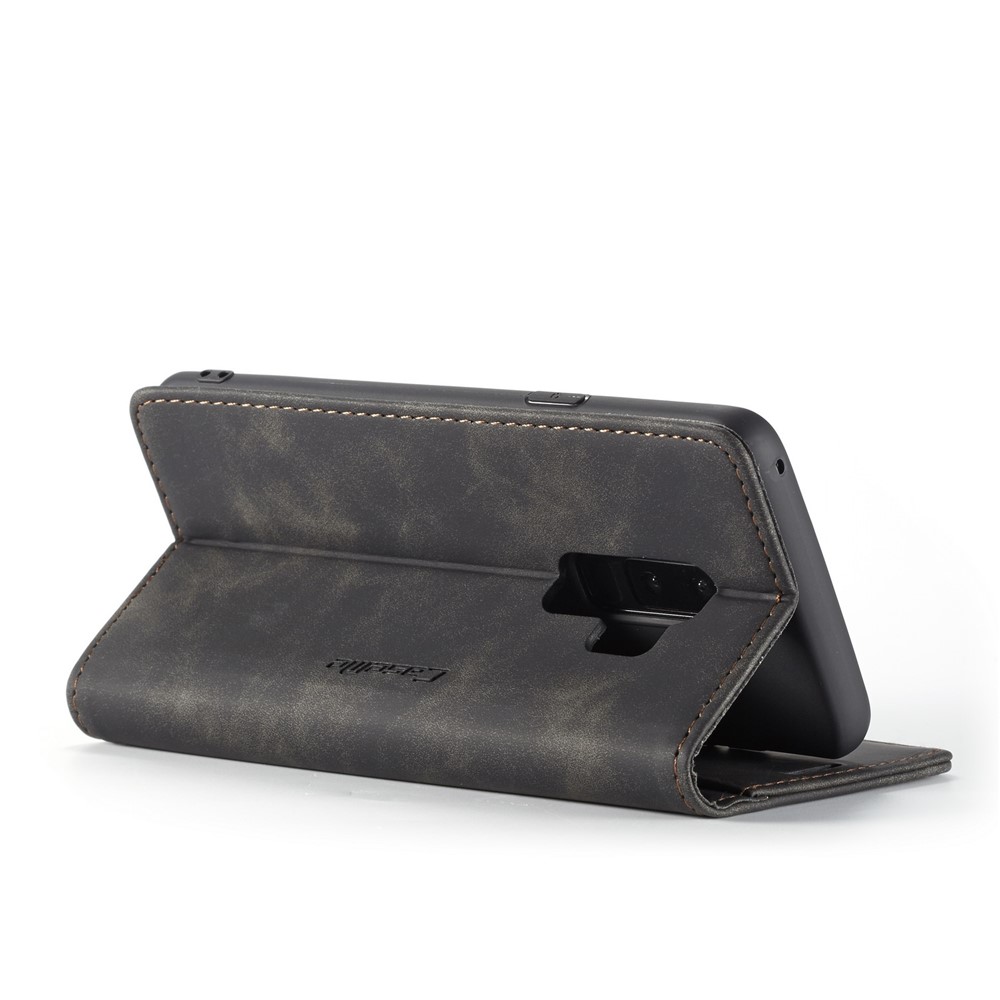 CASEME 013 Series Auto-absorbed Leather Wallet Phone Case for Samsung Galaxy S9+ - Black-4
