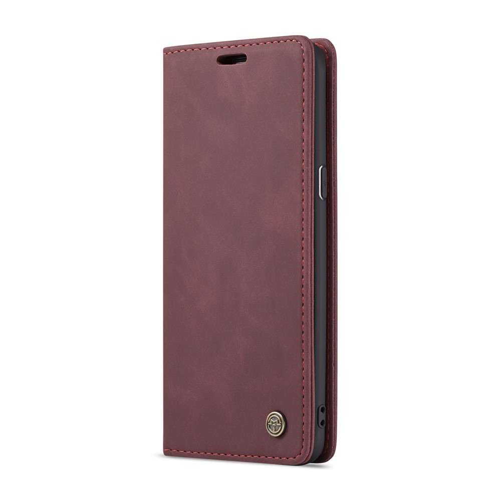 CASEME 013 Series Auto-absorbed Leather Wallet Phone Case for Samsung Galaxy S9+ - Wine Red