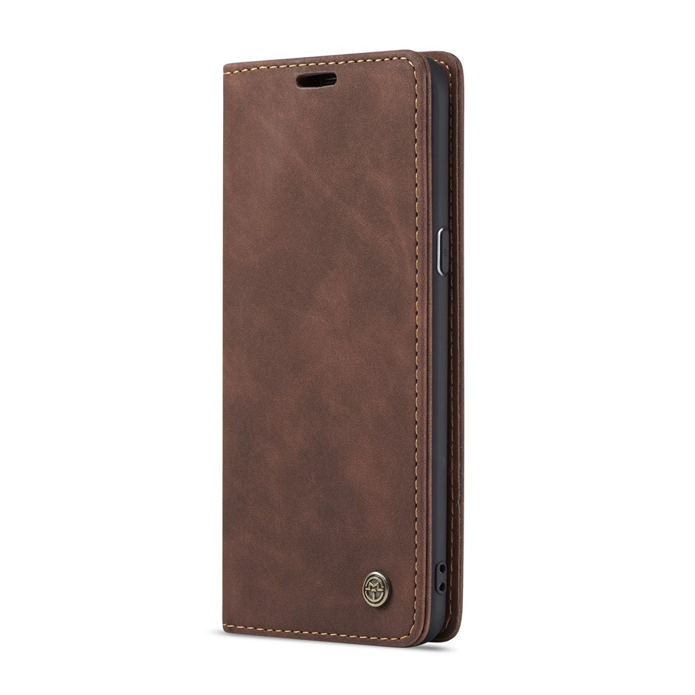 CASEME 013 Series Auto-absorbed Leather Wallet Phone Case for Samsung Galaxy S9+ - Coffee