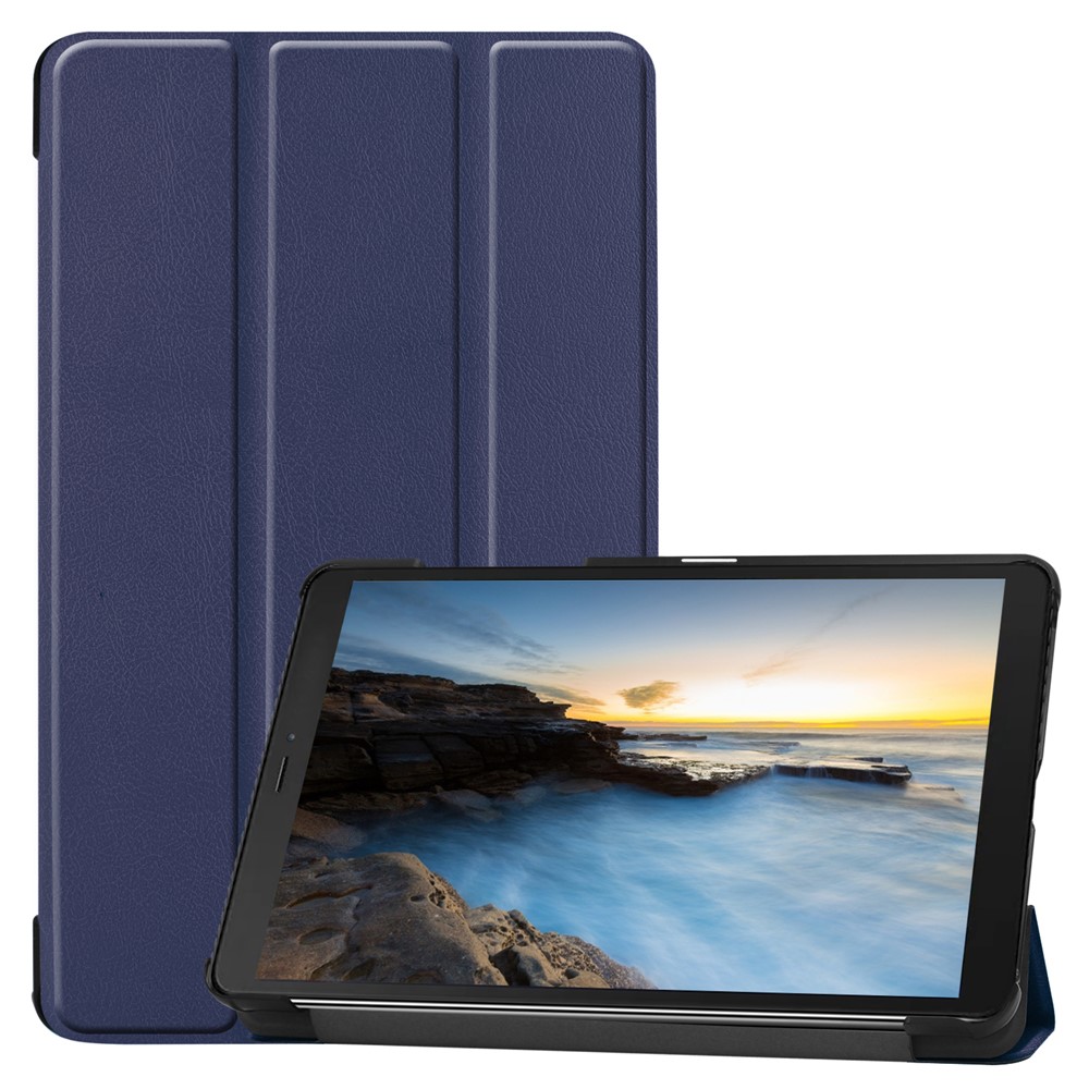 Custodia Tablet In Pelle Tri-fold Per Samsung Galaxy Tab A 8 (2019) SM-T290 T295 - Blu Scuro-1