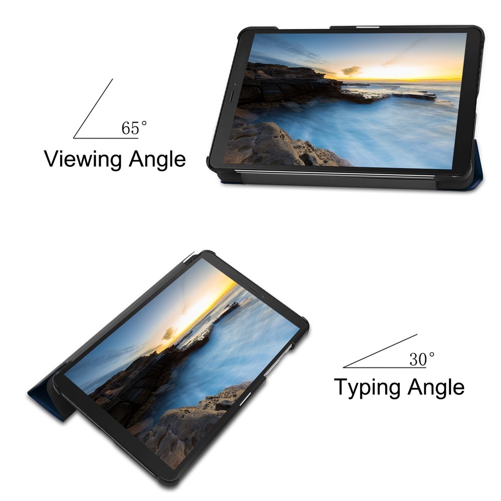 Custodia Tablet In Pelle Tri-fold Per Samsung Galaxy Tab A 8 (2019) SM-T290 T295 - Blu Scuro-4