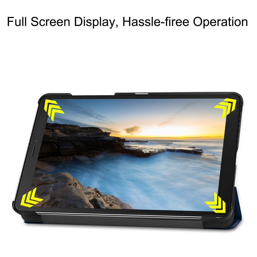 Custodia Tablet In Pelle Tri-fold Per Samsung Galaxy Tab A 8 (2019) SM-T290 T295 - Blu Scuro-5