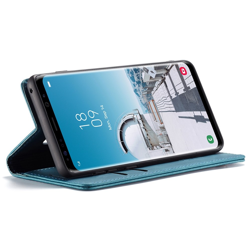 CASEME 013 Series Auto-absorbed Leather Wallet Stand Phone Case Cover for Samsung Galaxy S8 G950 - Blue-3