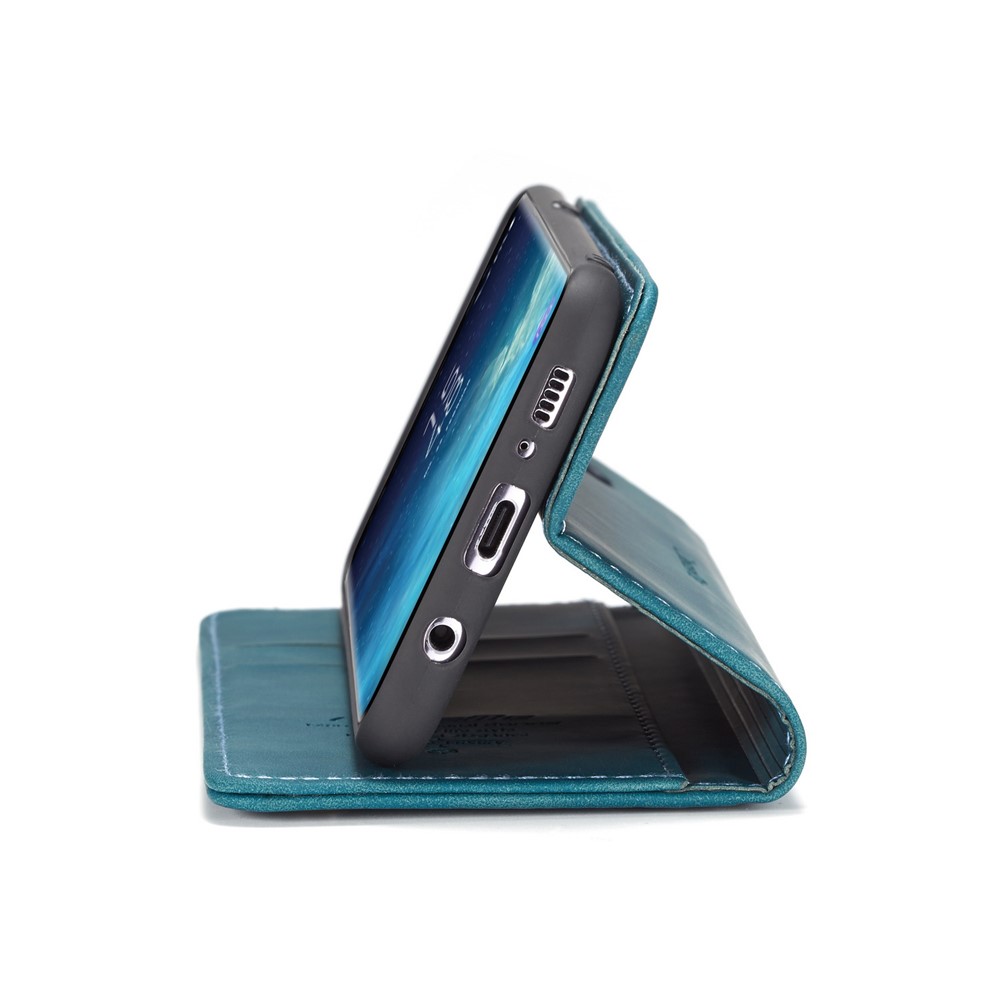 CASEME 013 Series Auto-absorbierte Lederwallet-Stand-Shell Für Samsung Galaxy S8 Plus G955 - Blau