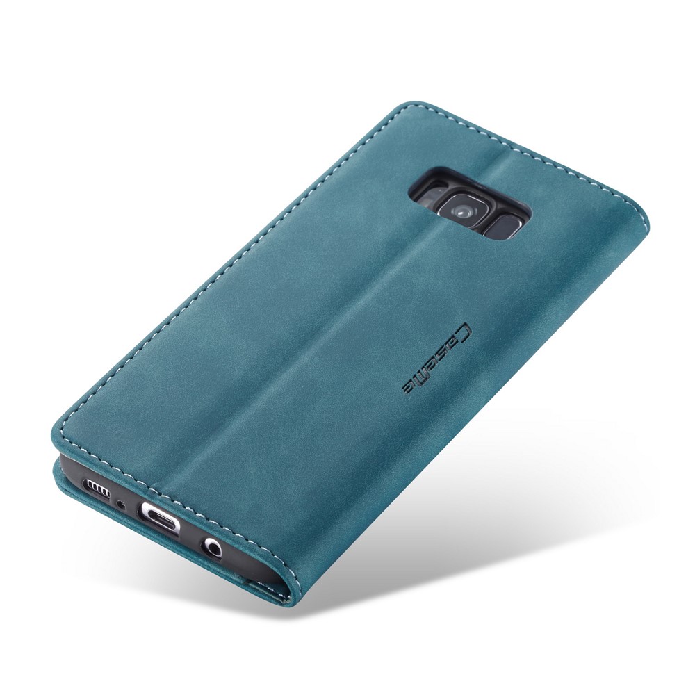 CASEME 013 Series Auto-absorbed Leather Wallet Stand Shell for Samsung Galaxy S8 Plus G955 - Blue-6