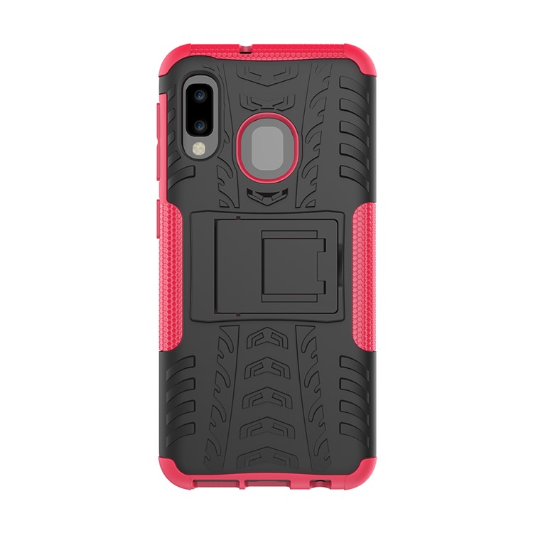 Anti-slip PC + TPU Hybrid Case with Kickstand for Samsung Galaxy A20e - Rose-3