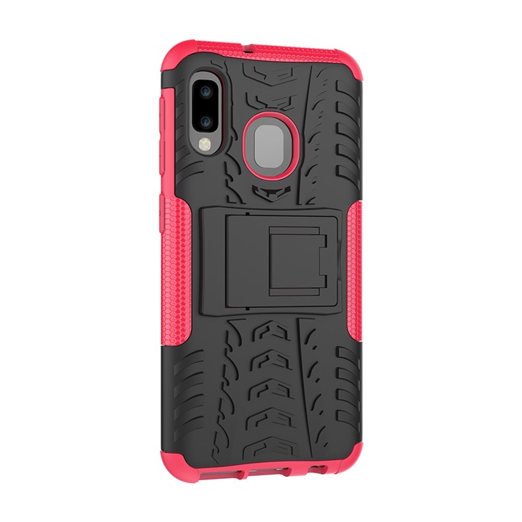 Anti-slip PC + TPU Hybrid Case with Kickstand for Samsung Galaxy A20e - Rose-8