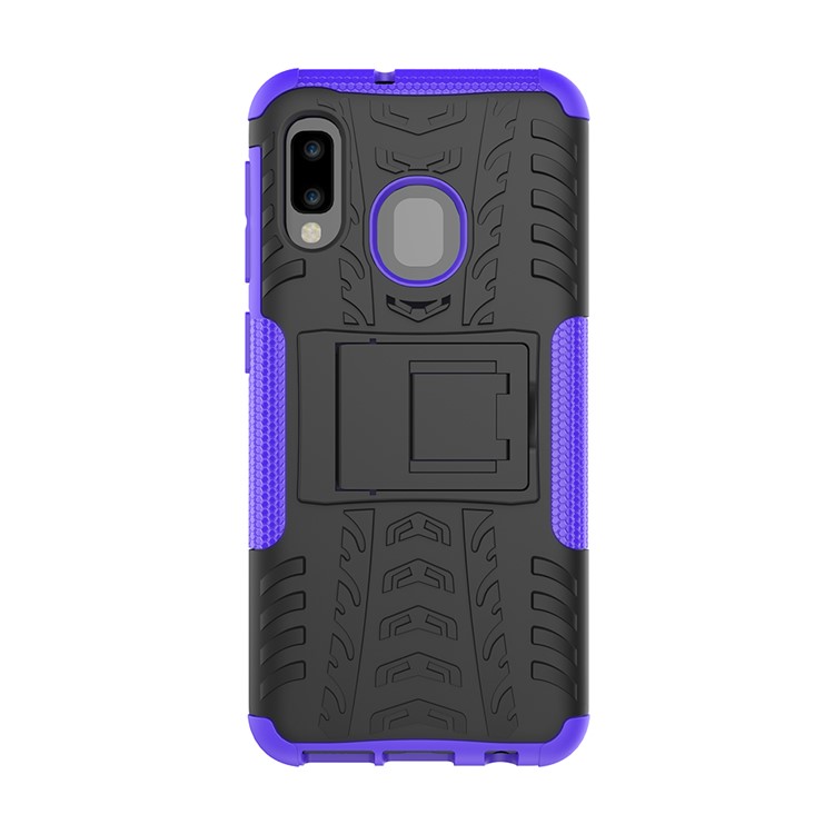 Anti-slip PC + TPU Hybrid Case with Kickstand for Samsung Galaxy A20e - Purple-3