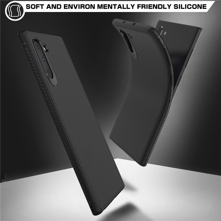 Jazz Series Twill Texture TPU Phone Shell for Samsung Galaxy Note 10 - Black-3