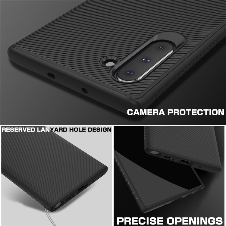 Jazz Series Twill Texture TPU Phone Shell for Samsung Galaxy Note 10 - Black-4