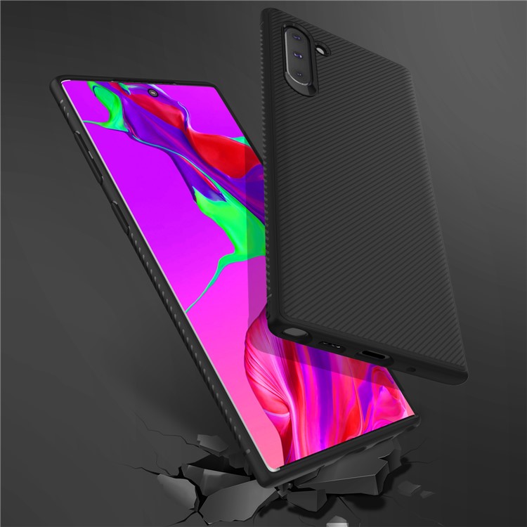 Jazz Series Twill Texture TPU Phone Shell for Samsung Galaxy Note 10 - Black-6