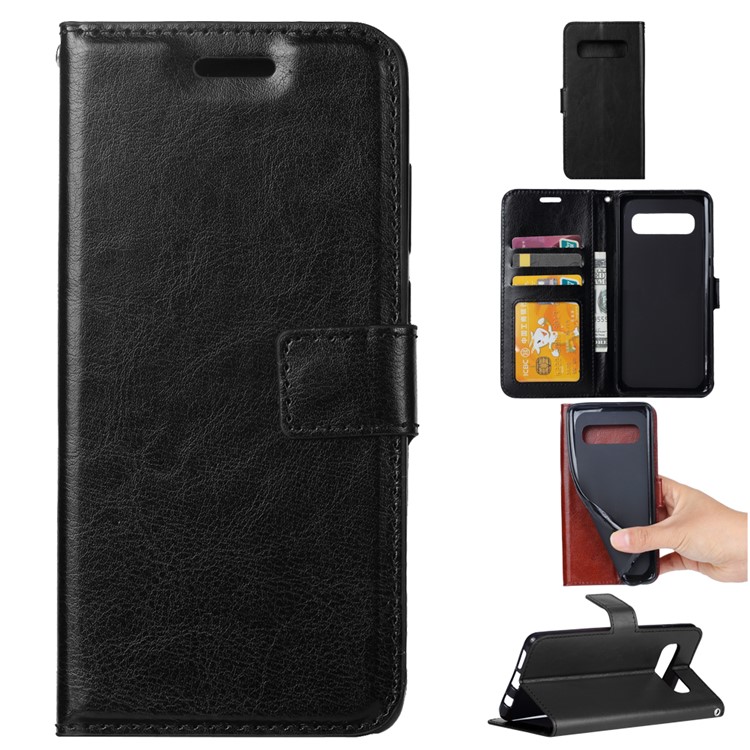 Photo Slot Leather Phone Shell for Samsung Galaxy S10 5G - Black-1