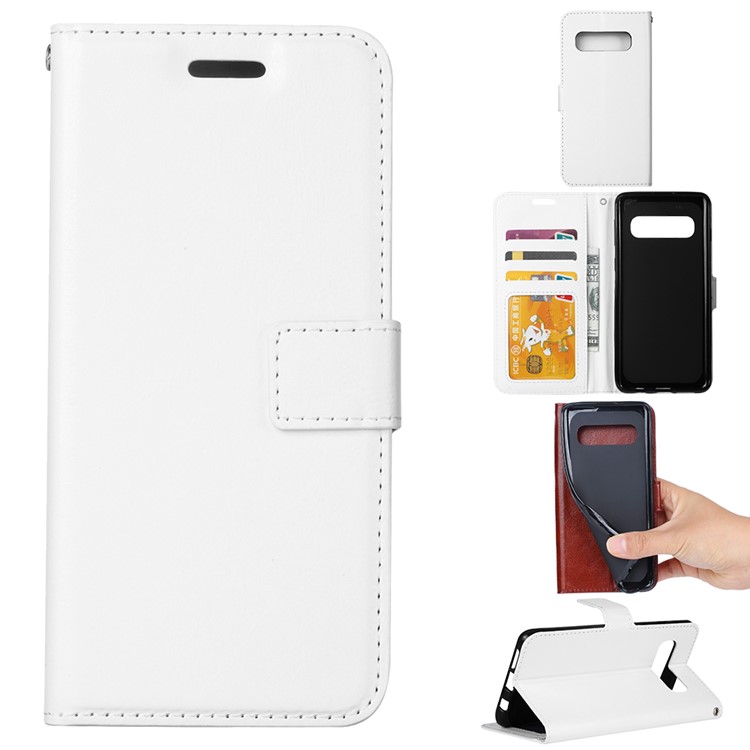 Photo Slot Leather Phone Shell for Samsung Galaxy S10 5G - White-1