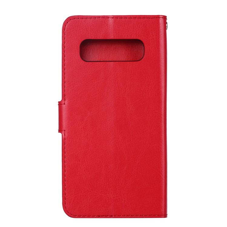 Photo Slot Leather Phone Shell for Samsung Galaxy S10 5G - Red-3