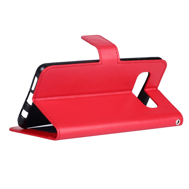 Photo Slot Leather Phone Shell for Samsung Galaxy S10 5G - Red-5