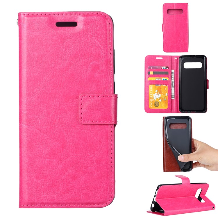 Photo Slot Leather Phone Shell for Samsung Galaxy S10 5G - Rose-1