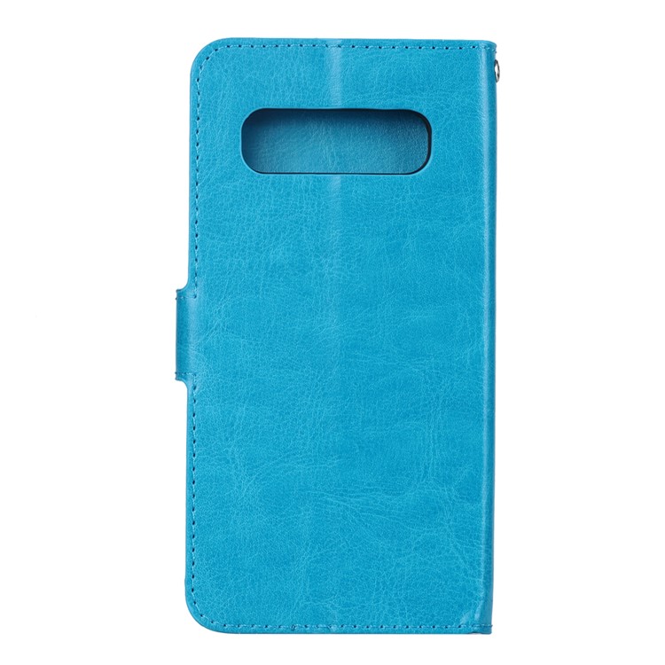 Photo Slot Leather Phone Shell for Samsung Galaxy S10 5G - Blue-3