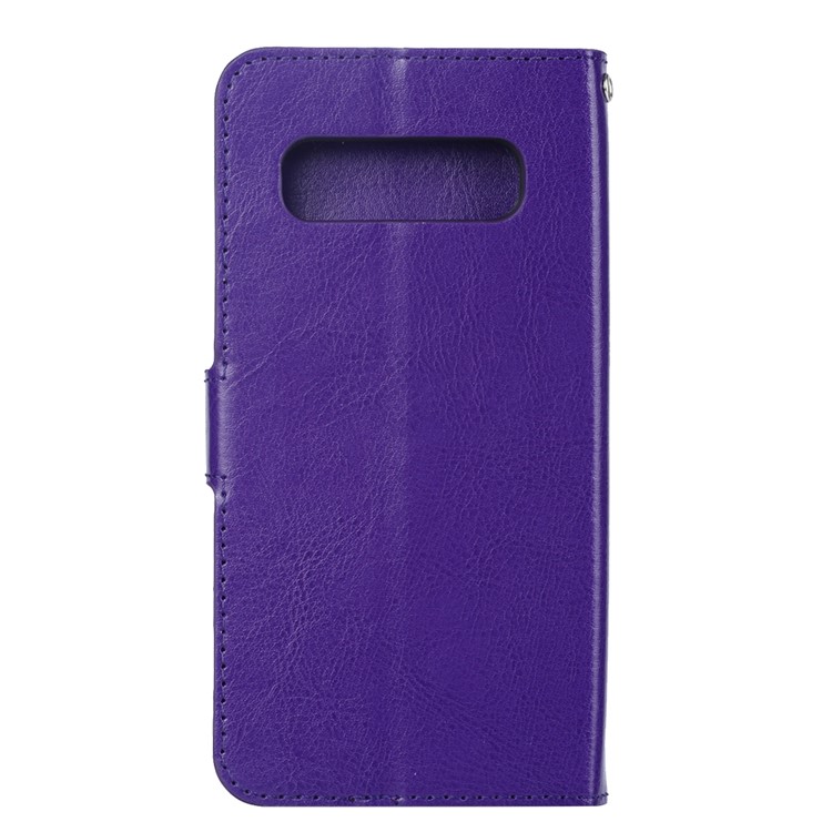 Photo Slot Leather Phone Shell for Samsung Galaxy S10 5G - Purple-3