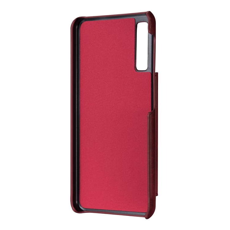 PU Leather + PC Card Holder Kickstand Phone Case for Samsung Galaxy A70 - Red-4