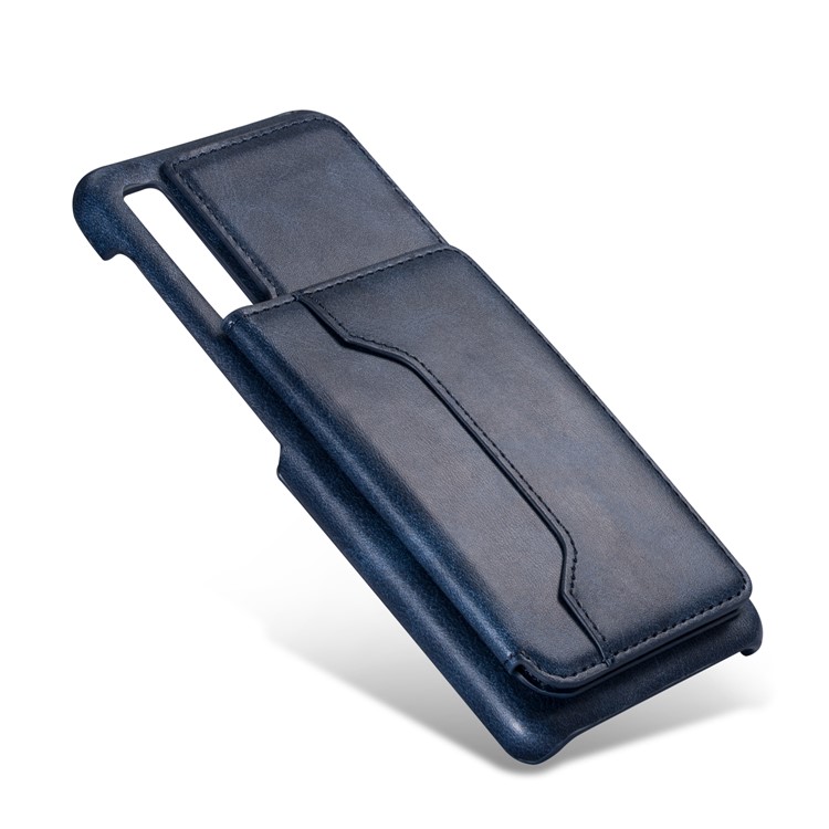 PU Leather + PC Card Holder Kickstand Phone Shell for Samsung Galaxy A50 - Blue-3