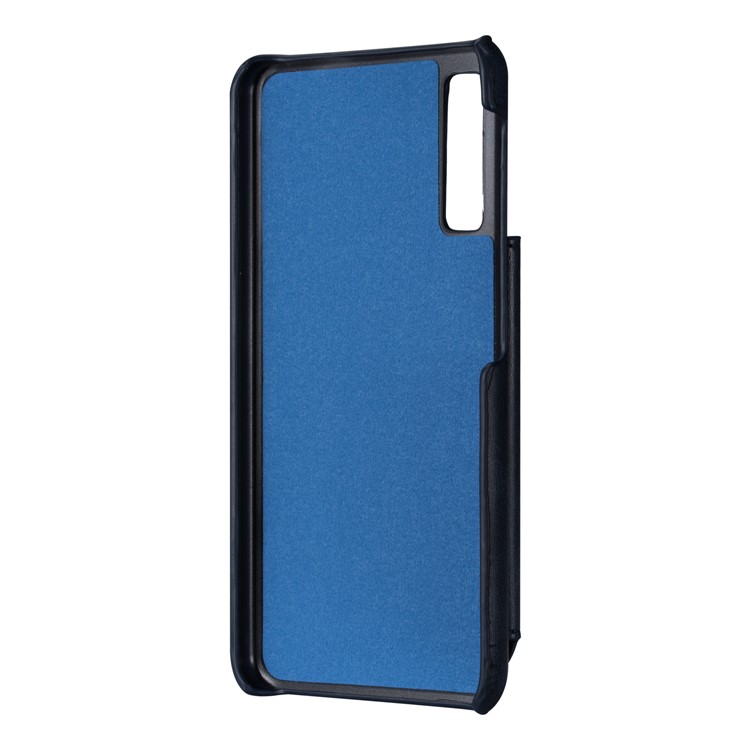 PU Leather + PC Card Holder Kickstand Phone Shell for Samsung Galaxy A50 - Blue-5
