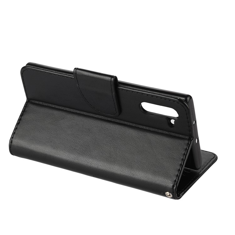 Imprint Butterfly Flower Leather Wallet Case for Samsung Galaxy Note 10 - Black-6