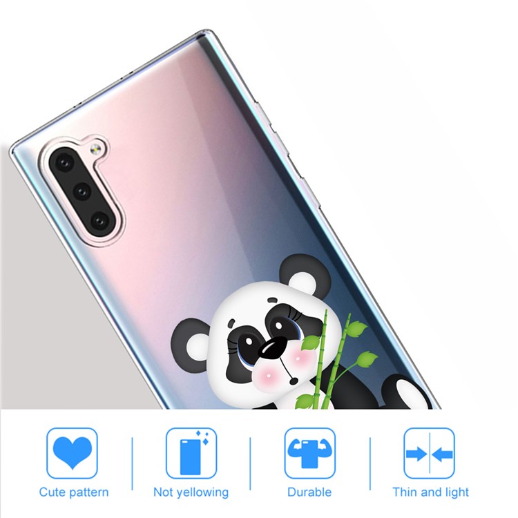 Pattern Printing TPU Case for Samsung Galaxy Note 10 - Panda Holding Bamboo-5