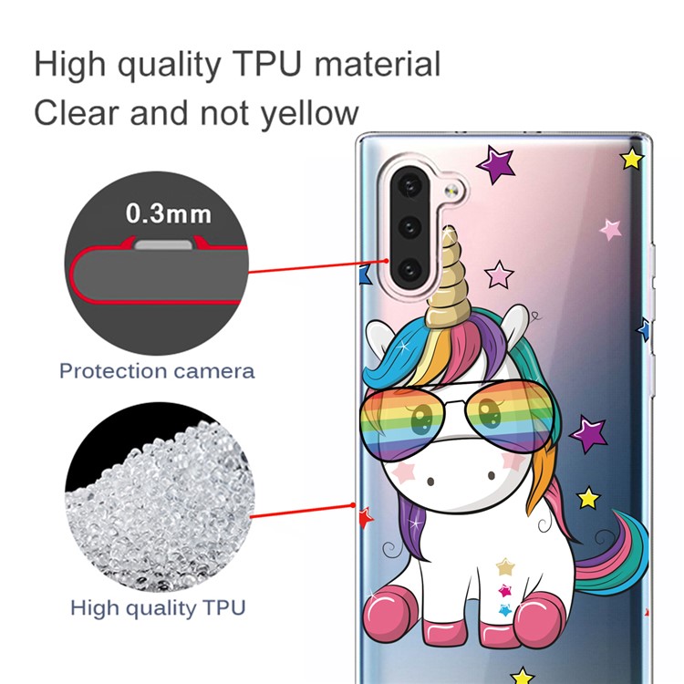 Pattern Printing TPU Case for Samsung Galaxy Note 10 - Unicorn and Star-3