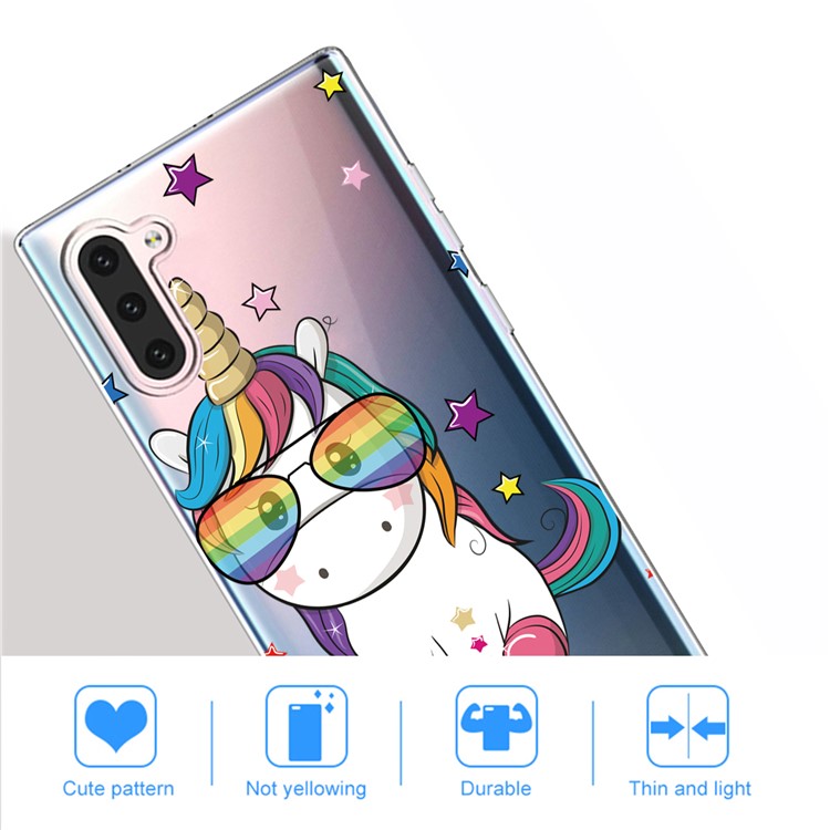 Pattern Printing TPU Case for Samsung Galaxy Note 10 - Unicorn and Star-5