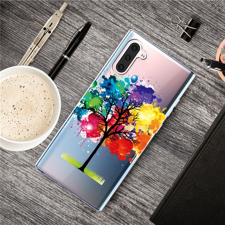 Custodia TPU di Stampa Pattern Per Samsung Galaxy Note 10 / Nota 10 5G - Albero Colorato-2