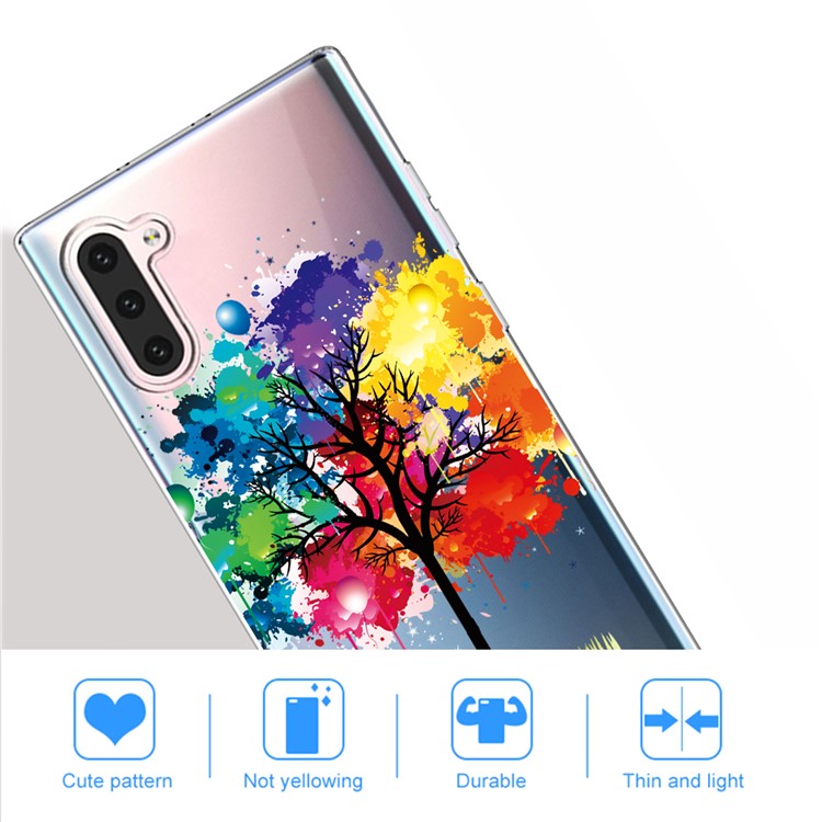 Custodia TPU di Stampa Pattern Per Samsung Galaxy Note 10 / Nota 10 5G - Albero Colorato