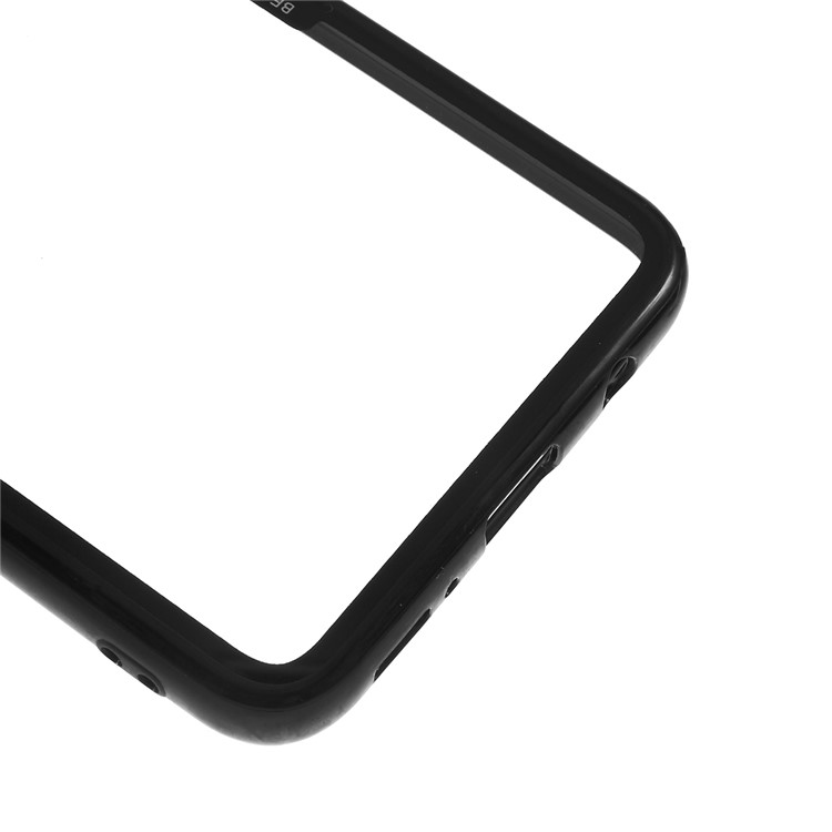 Quadro Do Silicone + Tampa Móvel Híbrida Traseira Do Acrílico Para A Galáxia A30 / Galáxia A20 De Samsung - Tudo Preto-5
