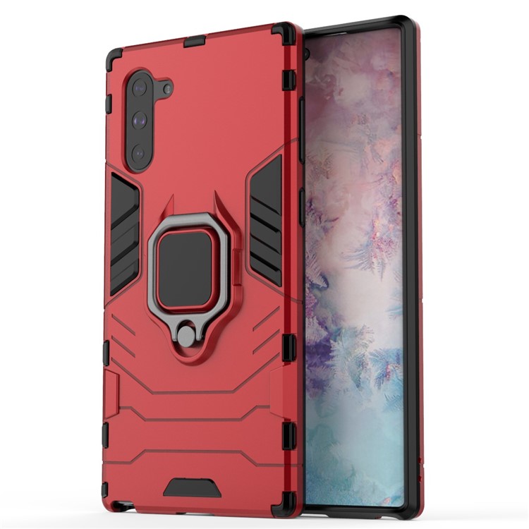 Cool Guard Ringhalter Kickstand PC TPU Hybridschale Für Samsung Galaxy Note 10/Galaxy Note 10 5g - Rot