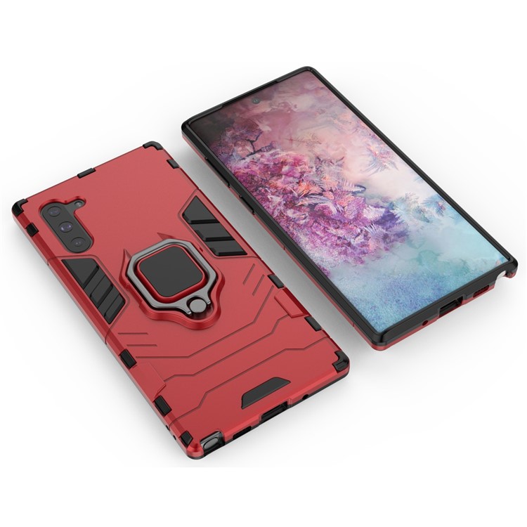 Cool Guard Ringhalter Kickstand PC TPU Hybridschale Für Samsung Galaxy Note 10/Galaxy Note 10 5g - Rot