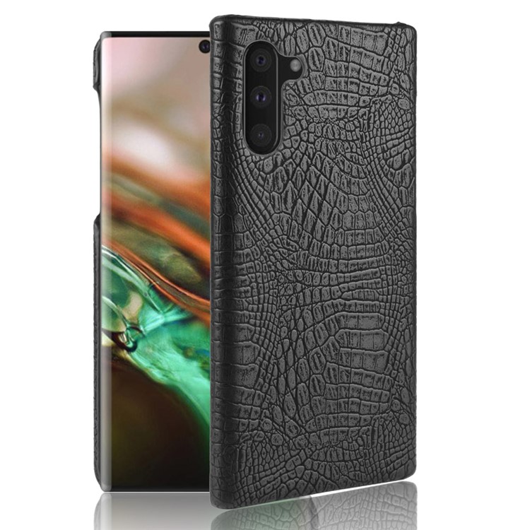Crocodile Skin PU Leather Coated PC Phone Shell for Samsung Galaxy Note 10 - Black-1