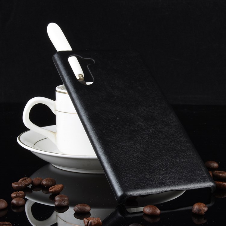 Litchi Texture PU Leather Coated PC Shell for Samsung Galaxy Note 10 - Black-5