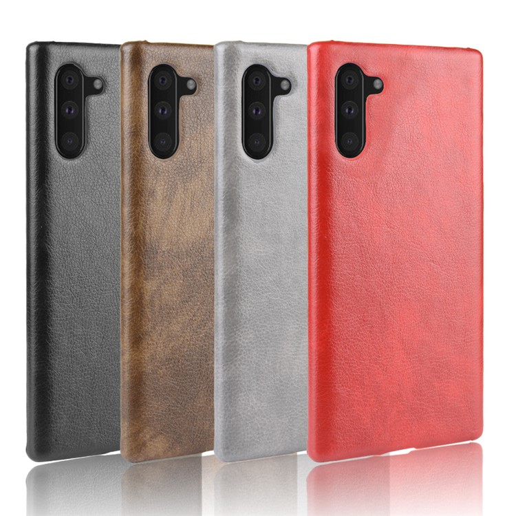 Litchi Texture PU Leather Coated PC Shell for Samsung Galaxy Note 10 - Black-6