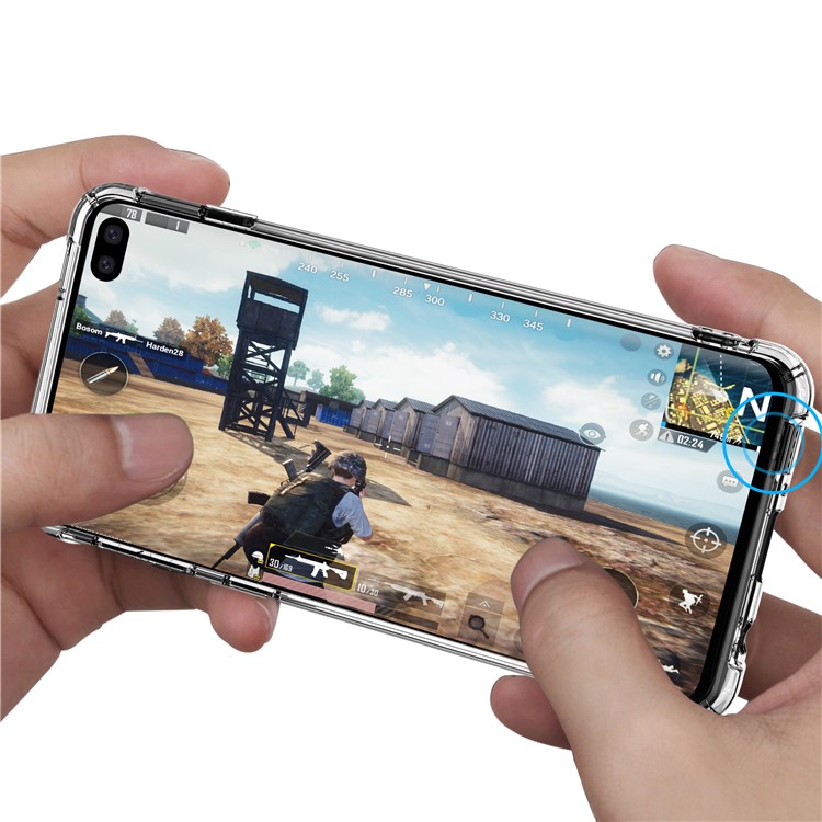LEEU DESIGN Air Cushion Shockproof TPU Shell with Voice Conversion Jack for Samsung Galaxy S10 Plus - Transparent-10