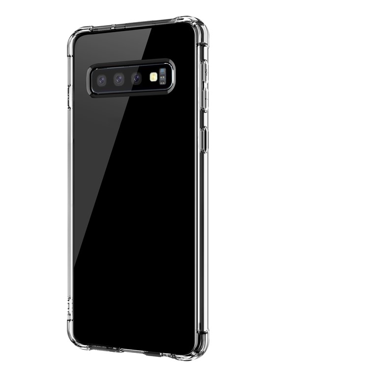 LEEU DESIGN Air Cushion Shockproof TPU Shell with Voice Conversion Jack for Samsung Galaxy S10 Plus - Transparent-9