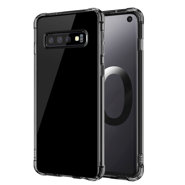 LEEU DESIGN Air Cushion Shockproof TPU Casing Cover with Voice Conversion Jack for Samsung Galaxy S10 - Black-11