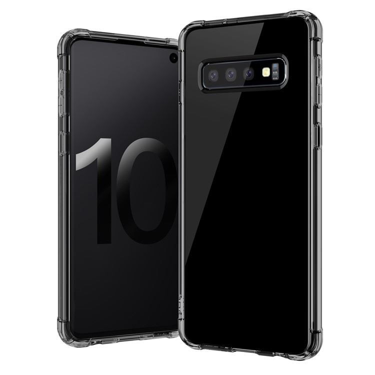 LEEU DESIGN Air Cushion Shockproof TPU Casing Cover with Voice Conversion Jack for Samsung Galaxy S10 - Black-15