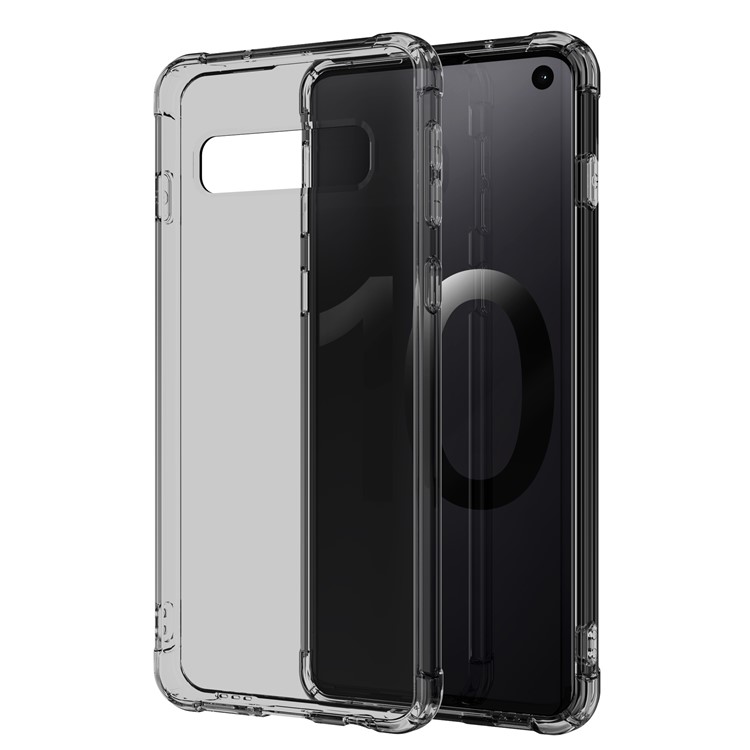 LEEU DESIGN Air Cushion Shockproof TPU Casing Cover with Voice Conversion Jack for Samsung Galaxy S10 - Black-2