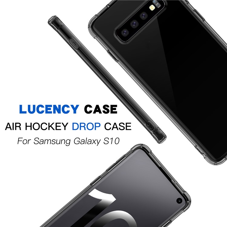 LEEU DESIGN Air Cushion Shockproof TPU Casing Cover with Voice Conversion Jack for Samsung Galaxy S10 - Black-5