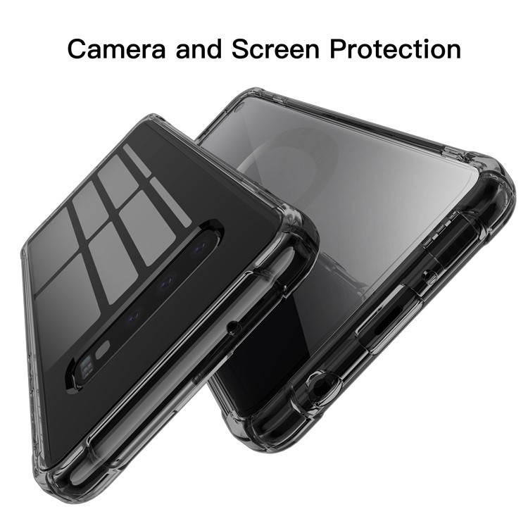 LEEU DESIGN Air Cushion Shockproof TPU Casing Cover with Voice Conversion Jack for Samsung Galaxy S10 - Black-7