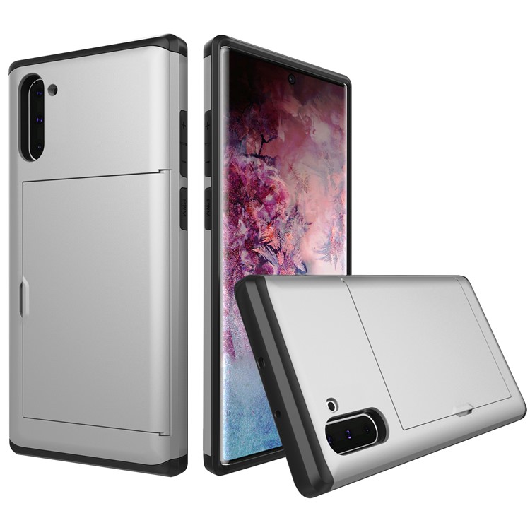 

Plastic + TPU Hybrid Card Holder Case for Samsung Galaxy Note 10 / Note 10 5G - Light Grey, Galaxy Note 10