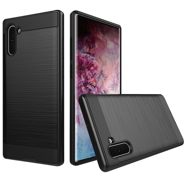 Brushed TPU + PC Hybrid Protective Case for Samsung Galaxy Note 10 - Black-1