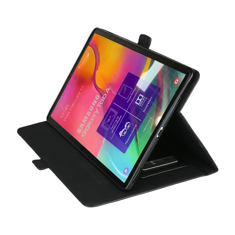 Double Stands Card Slots Leather Tablet Case for Samsung Galaxy Tab A 10.1 (2019) SM-T510/SM-T515 - Black-5