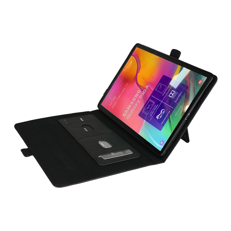 Double Stands Card Slots Leather Tablet Case for Samsung Galaxy Tab A 10.1 (2019) SM-T510/SM-T515 - Black-6