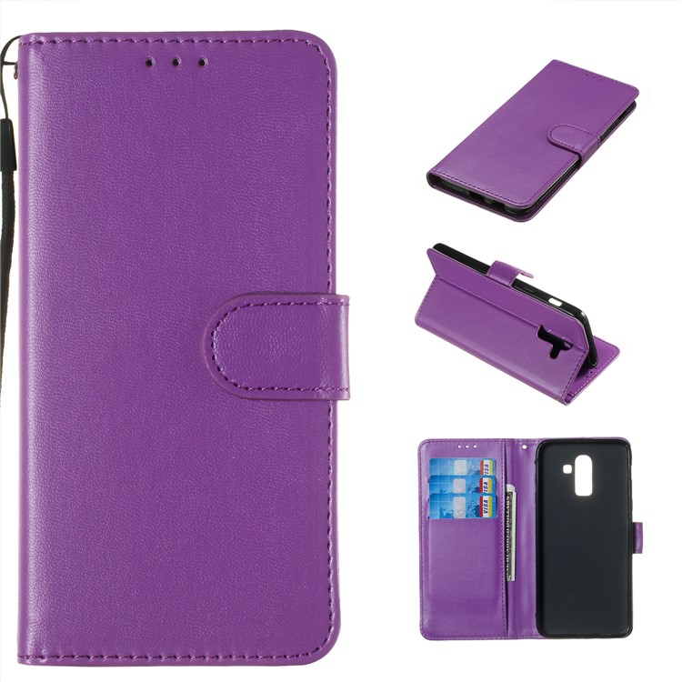 

Wallet Leather Stand Case for Samsung Galaxy J6 (2018) (EU Version) - Purple, Galaxy J6 (2018)