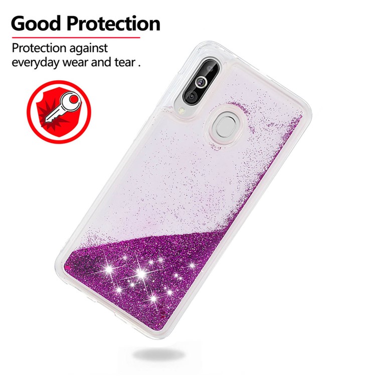 Dynamic Glitter Powder Sequins TPU Phone Cover for Samsung Galaxy M40 / A60 - Purple-4